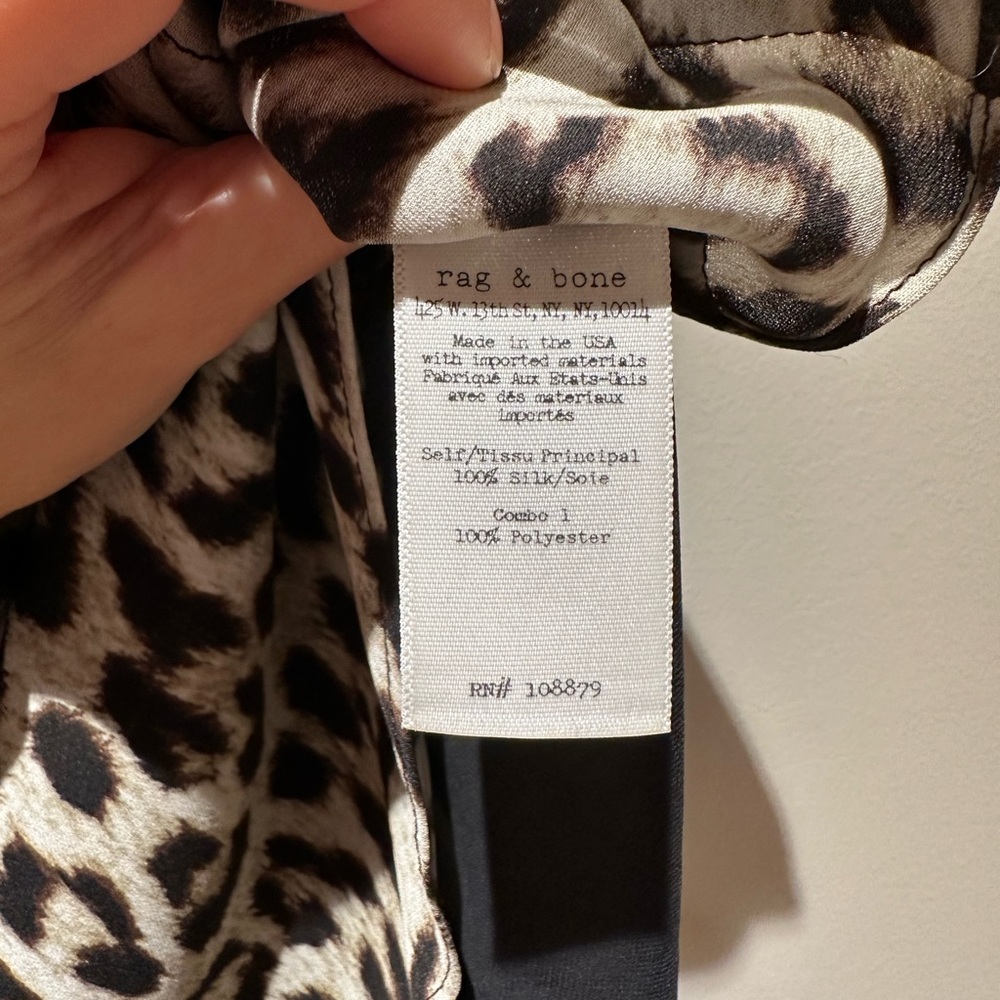 Rag & Bone Leopard Print Silk And Mesh Tank Size … - image 5